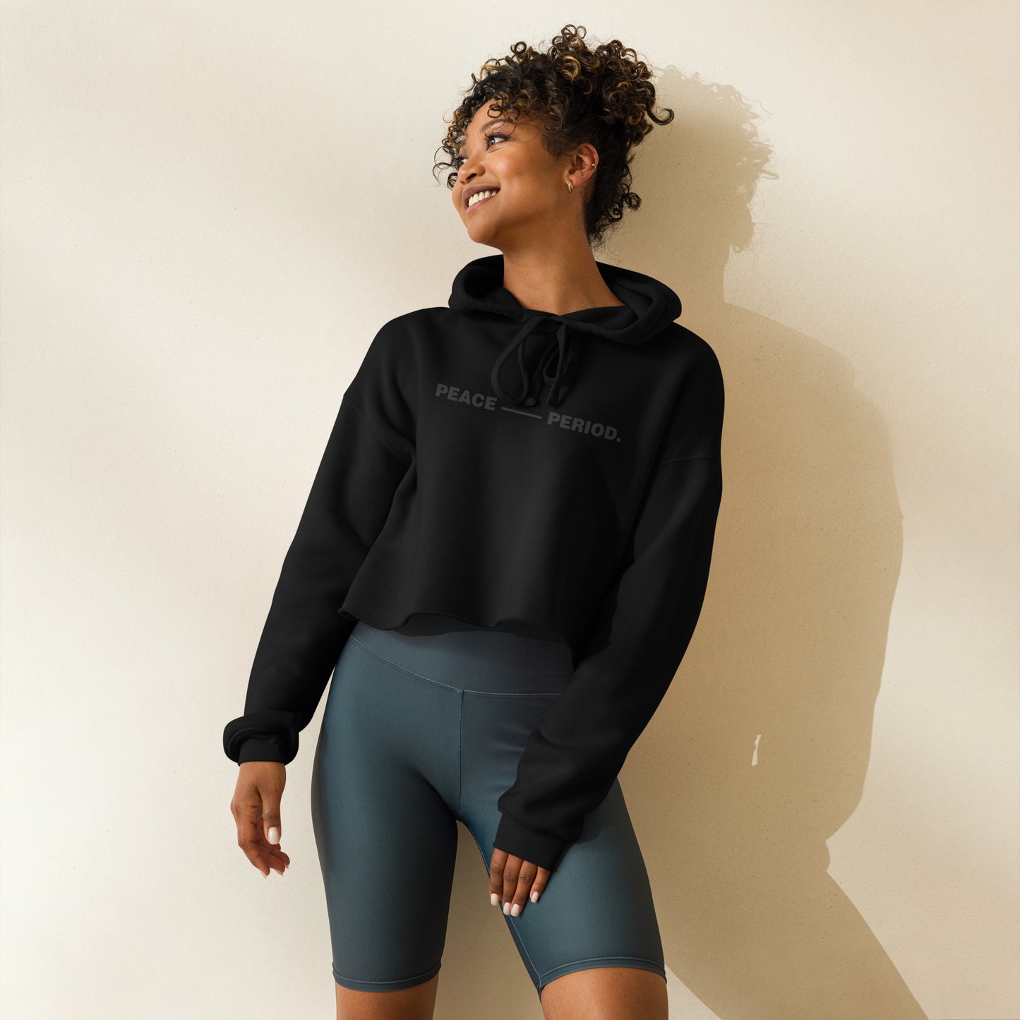 Peace Period minimalist Christian crop hoodie faith inspired clothing